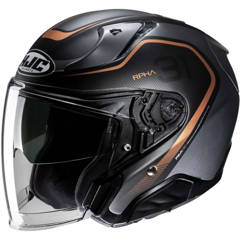 Prezzo Scontato Casco Moto Jet Hjc RPHA 31 KOUV MC9SF Nero Oro Opaco