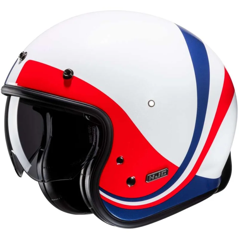 Casco Moto Jet Hjc V31 EMGO MC21 Bianco Blu Rosso Di Tendenza