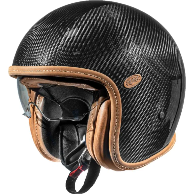 Casco Moto Jet in Carbonio Premier VINTAGE PLATINUM ED. CARBON Promozione Esclusiva