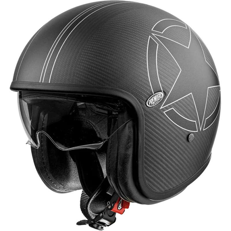 Casco Moto Jet in Carbonio Premier VINTAGE STAR CARBON BM Professionale