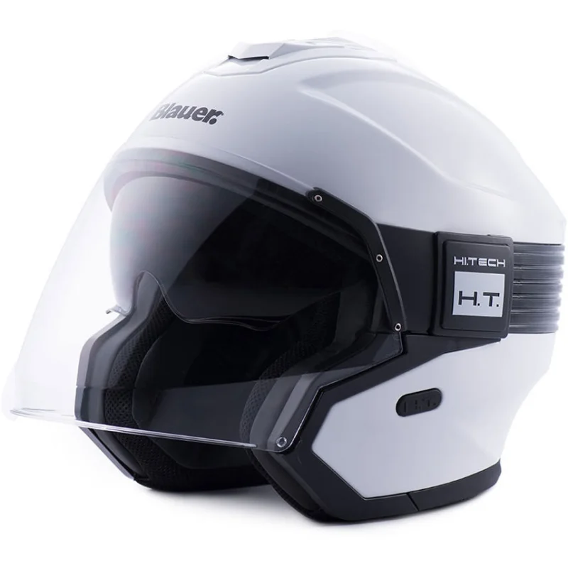 Offerta Del Giorno Casco Moto Jet in Fibra Blauer HACKER Bianco Nero