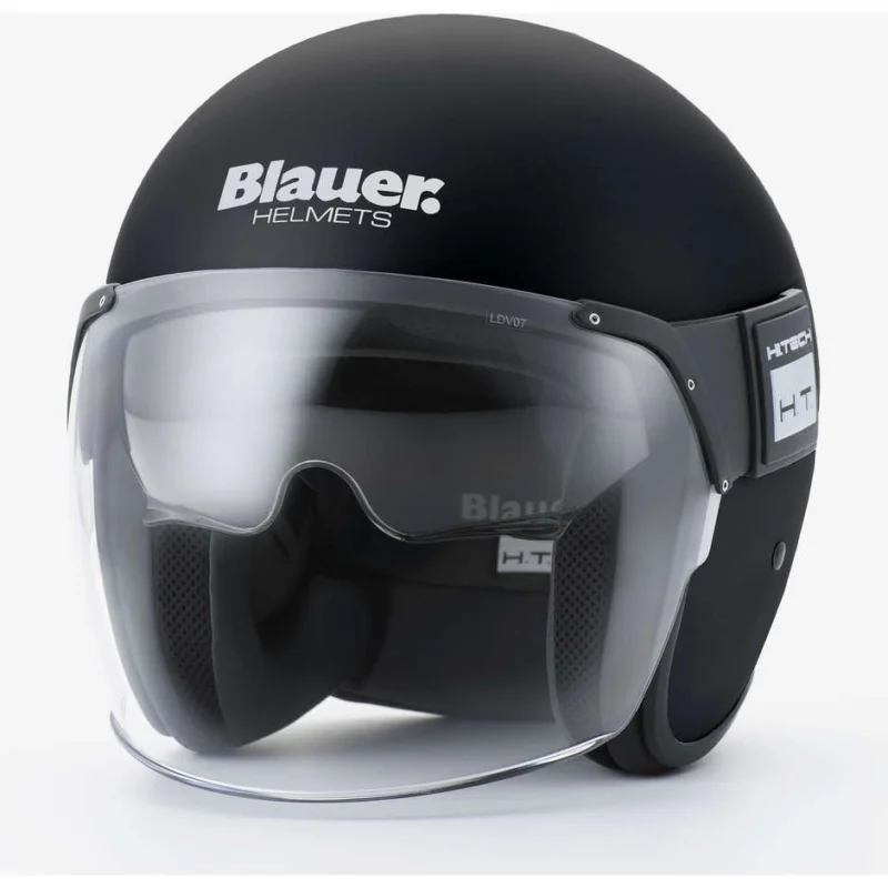 Prezzo Scontato Casco Moto Jet in Fibra Blauer POD Monocolore Nero Opaco