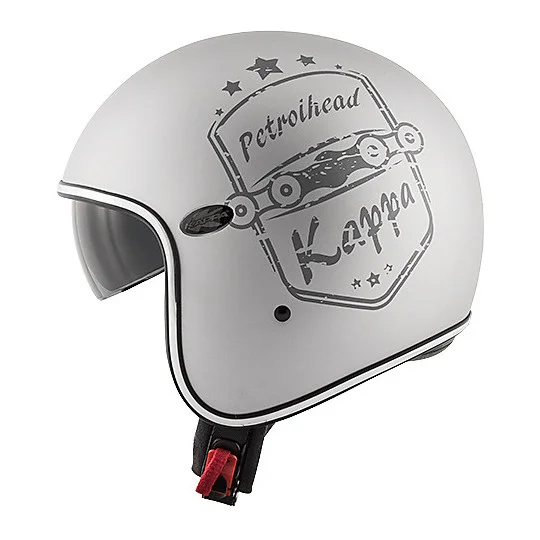 Casco Moto Jet in Fibra Vintage Custom Kappa KV-29 PHILADELPHIA Petrolhead Silver Ordina Subito