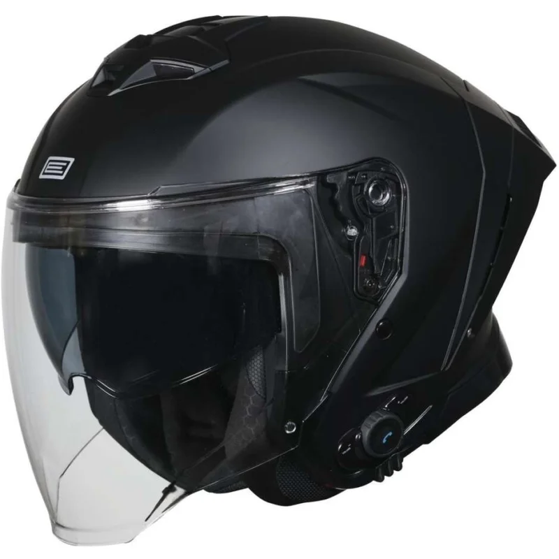 Offerta Del Giorno Casco Moto Jet Interfono Integrato ORIGINE APRICA + BT SOLID Opaco Nero 22.06