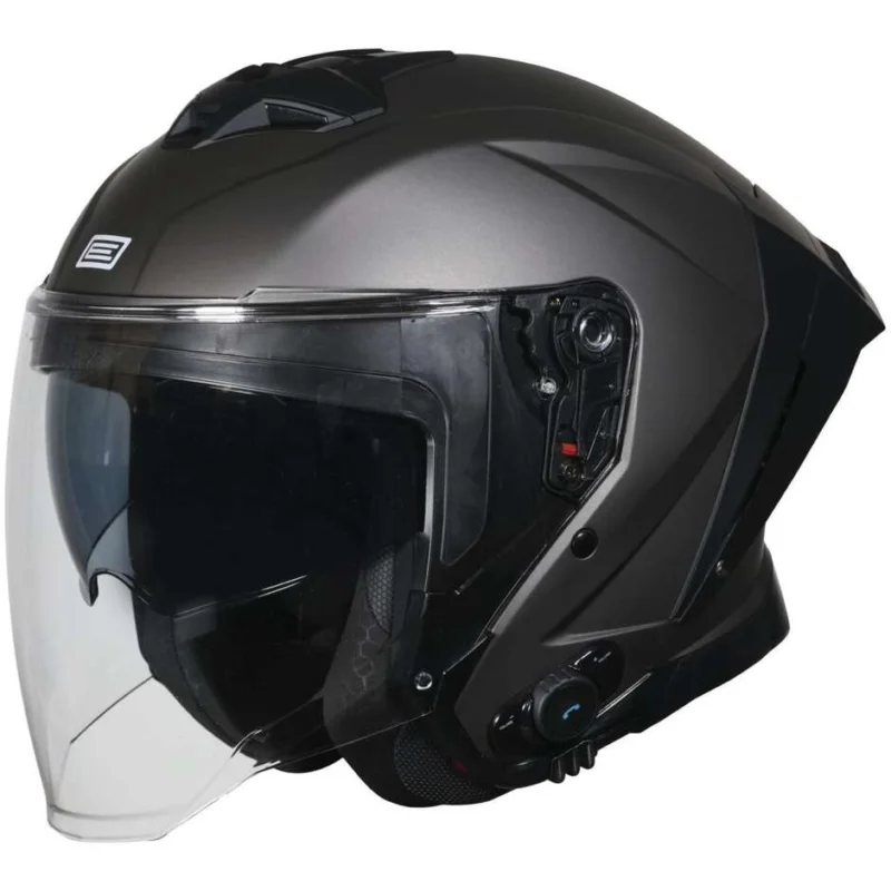 Super Prezzo Casco Moto Jet Interfono Integrato ORIGINE APRICA + BT SOLID Opaco Titanio 22.06