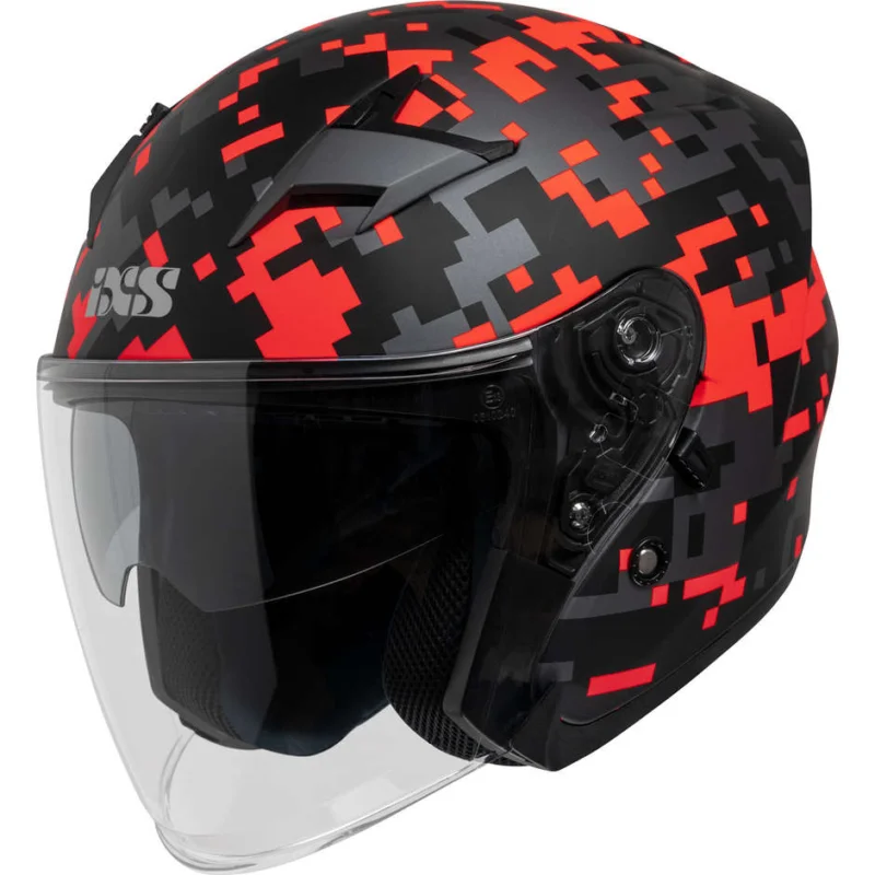 Miglior Prezzo Casco Moto Jet Ixs 99 2.0 Doppia Visiera Nero Opaco Rosso