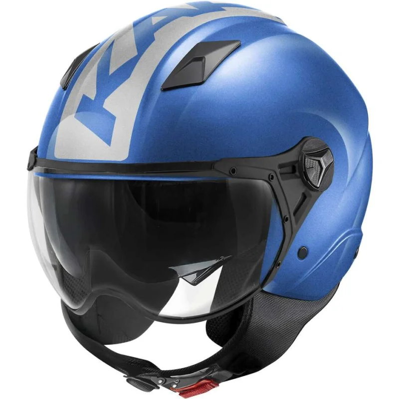 Subito Disponibile Casco Moto Jet Kappa KV57 STRIKER Blu Metallizzato Argento
