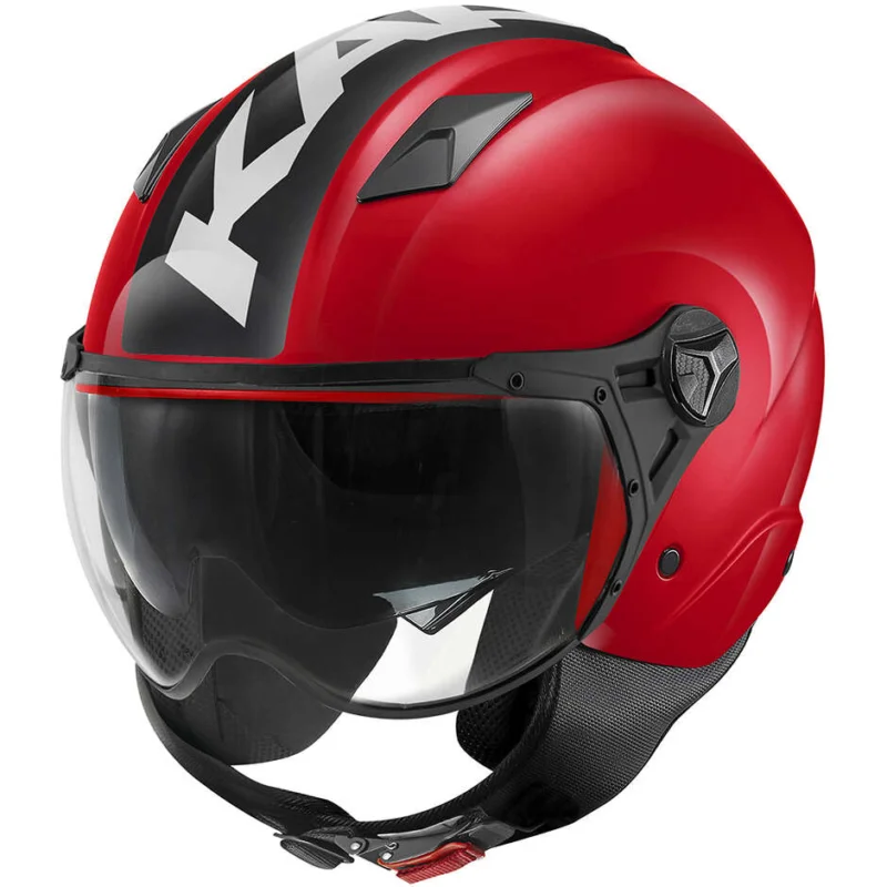 Casco Moto Jet Kappa KV57 STRIKER Rosso Lucido Bianco Saldi