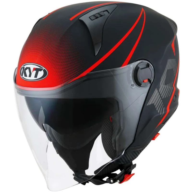 Casco Moto Jet KYT D-CITY COLORFUL Opaco Rosso Bestseller