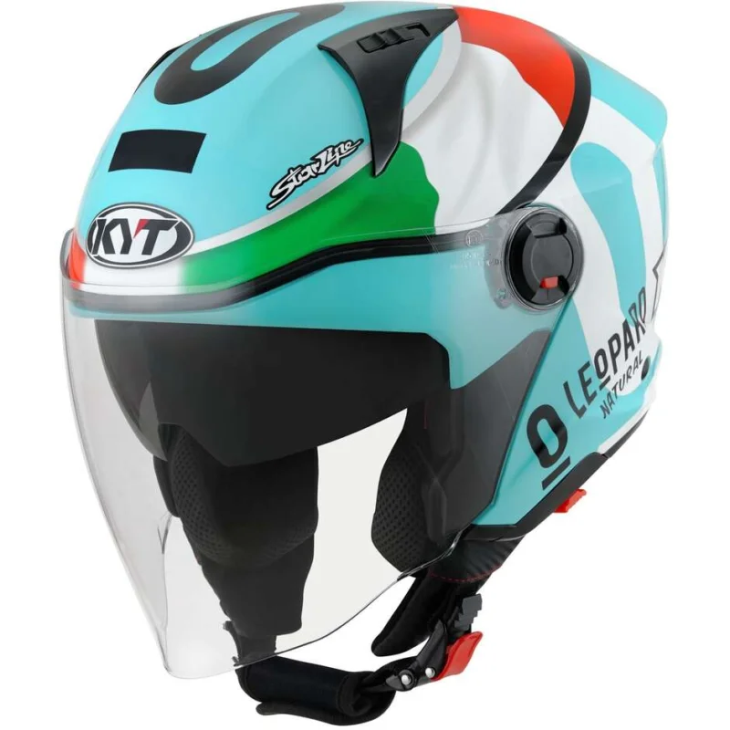 Casco Moto Jet Kyt D-CITY LEOPARD REPLICA TRICOLORE Reso Gratuito