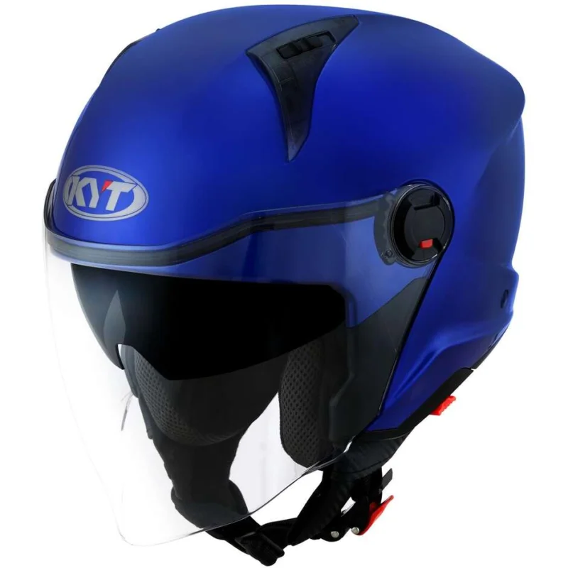 Casco Moto Jet KYT D-CITY PLAIN Blu Metal Di Tendenza