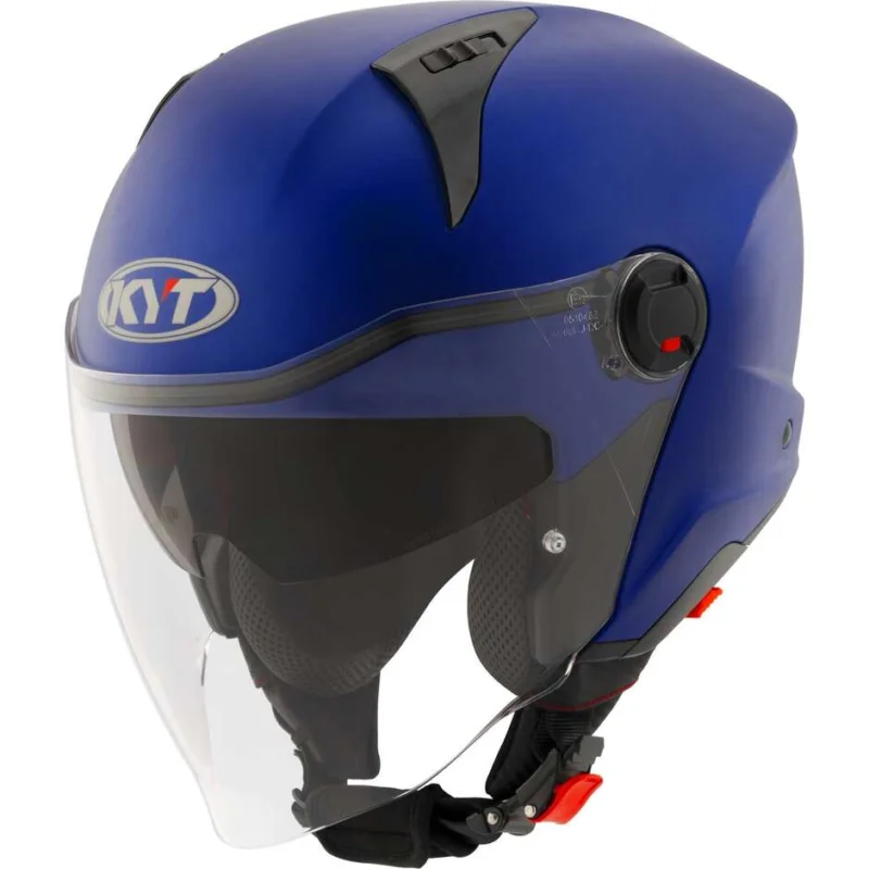 Casco Moto Jet KYT D-CITY PLAIN Blu Metal Opaco Più Venduto