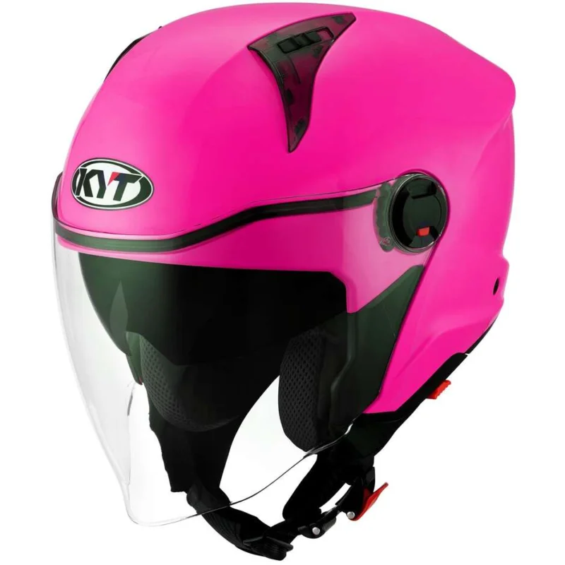 Prezzo Conveniente Casco Moto Jet KYT D-CITY PLAIN Fucsia Fluo
