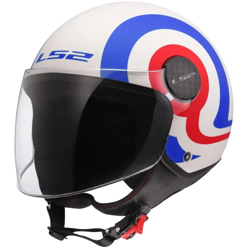 Casco Moto Jet LS2 OF558 SPHERE LUX 2 URBY Bianco Blue Rosso Esclusivo