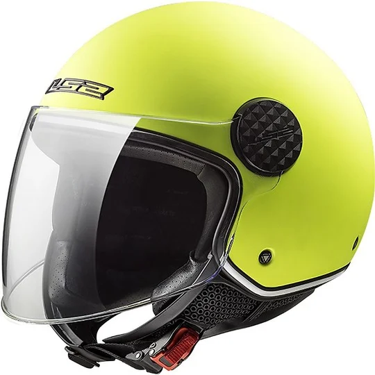 Ultima Occasione Casco Moto Jet Ls2 OF558 SPHERE LUX Solid Giallo Fluo + Visiera Fumè