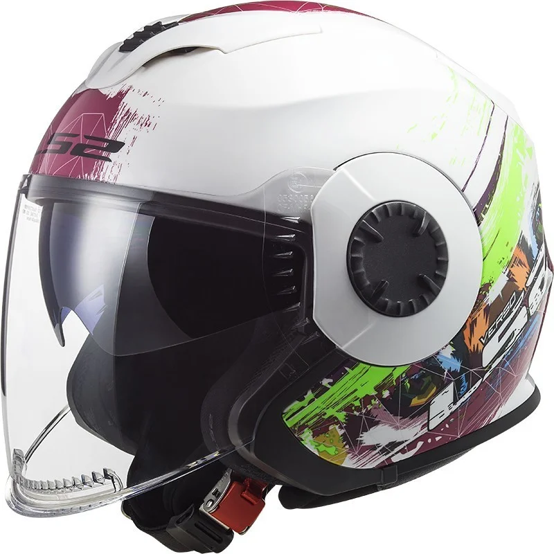 Casco Moto Jet Ls2 OF570 VERSO Spring Bianco Rosa Più Venduto