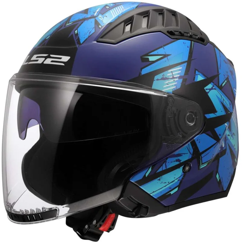 Ultima Occasione Casco Moto Jet LS2 OF600 COPTER II KANJI Blue