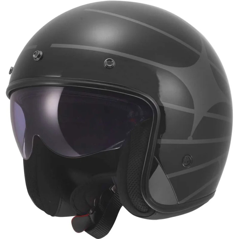 Casco Moto Jet LS2 OF601 BOB II COSMIC Nero Grigio Subito Disponibile
