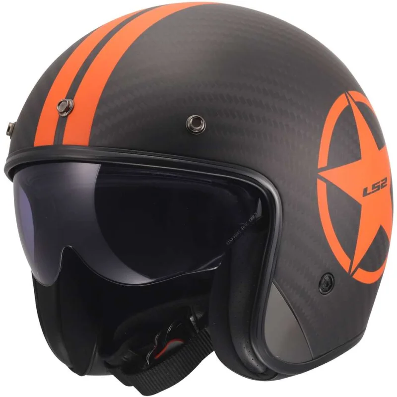 Offerta Limitata Casco Moto Jet LS2 OF601 BOB II C STAR Arancio