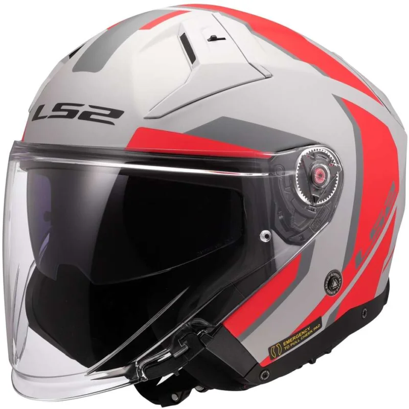 Miglior Prezzo Casco Moto Jet LS2 OF603 INFINITY 2 FOCUS Grigio Rosso