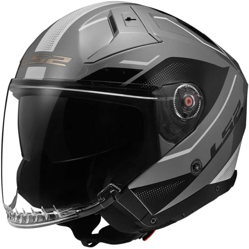 Ultime Pezzi Casco Moto JetLs2 OF603 INFINITY 2 VEYRON Grigio Bianco