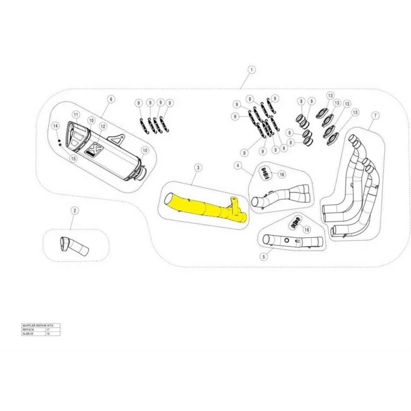 Tubo centrale di collgamento a Y Akrapovic L-S13R5 Per SUZUKI GSX 1300 R Hayabusa (21-24) Ultima Occasione