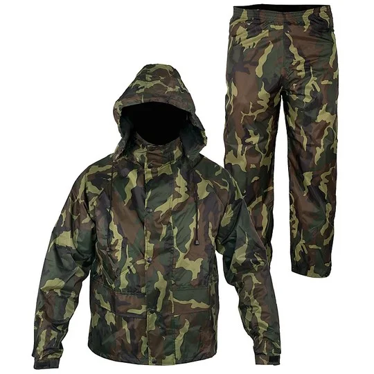 Spedizione Gratuita Tuta Antipioggia Divisibile 2 Pezzi Moto A-Pro ACQ002 Verde Camouflage