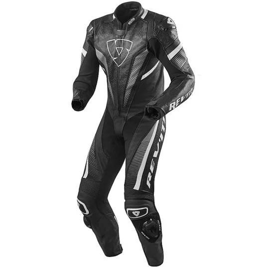 Tuta Intera Moto Racing in Pelle Rev'it SPITFIRE 1pc Nero Bianco Sconto