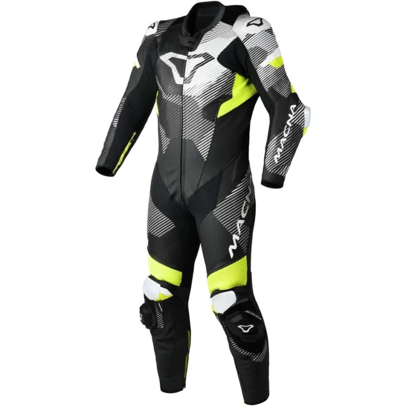 Must-Have Tuta Moto 1pz Macna Ignite Nero fluo Giallo Bianco