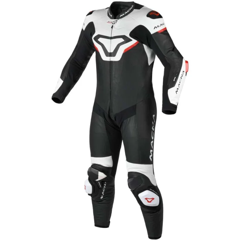Tuta Moto 1pz Macna MIZURO Bianco Rosso Professionale