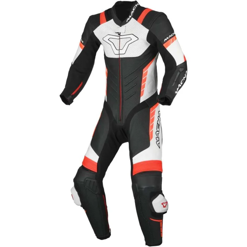 Tuta Moto 1pz Macna Varshall junior Nero Bianco Rosso Esclusivo