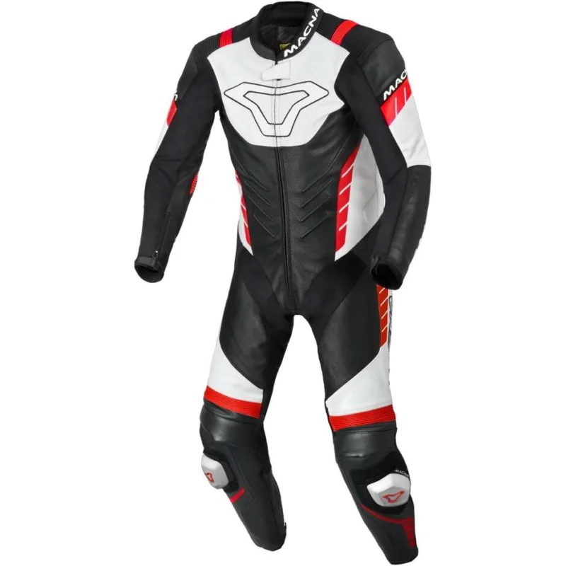 Tuta Moto 1pz Macna Varshall Nero Bianco Rosso Nuovo Arrivo