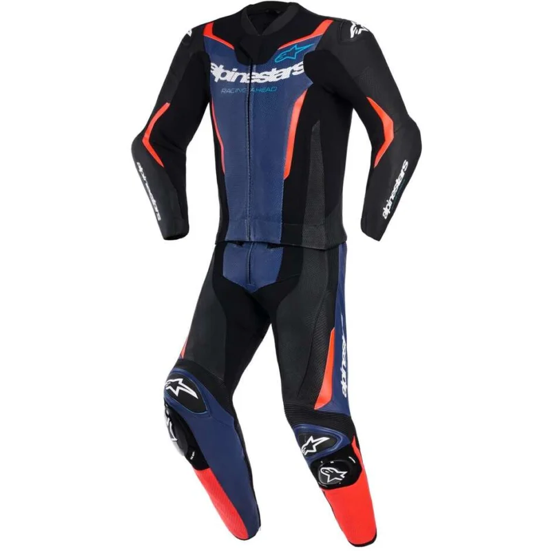 Tuta Moto Divisibile Alpinestars GP FORCE V2 2 PC Nero Blu Rosso Fluo Sconto