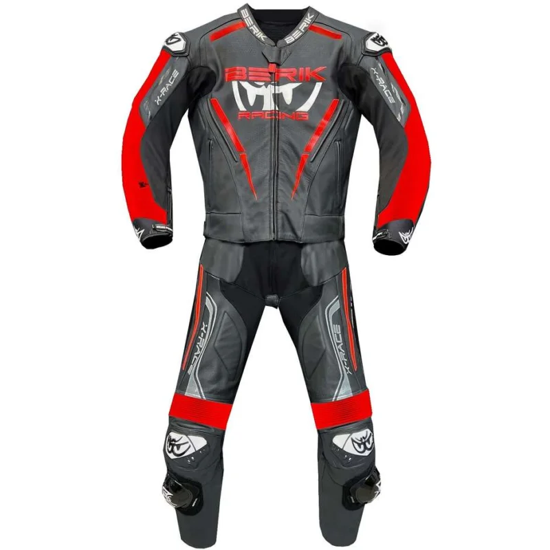 Tuta Moto Divisibile Berik 2.0 X-Race 2PCS 221309 FR Nero Rosso Fluo Sconto