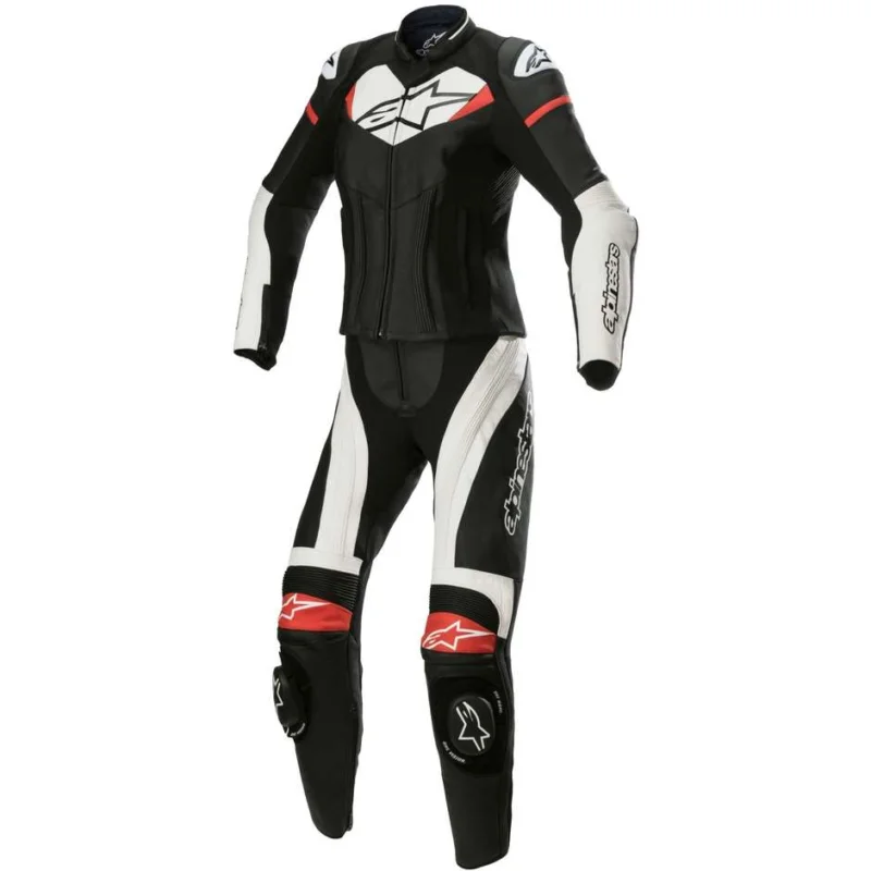 Tuta Moto Divisibile Donna Alpinestars STELLA GP PLUS 2 PC Rosso Bianco Nero Rosso vivo Ultimissimo Modello
