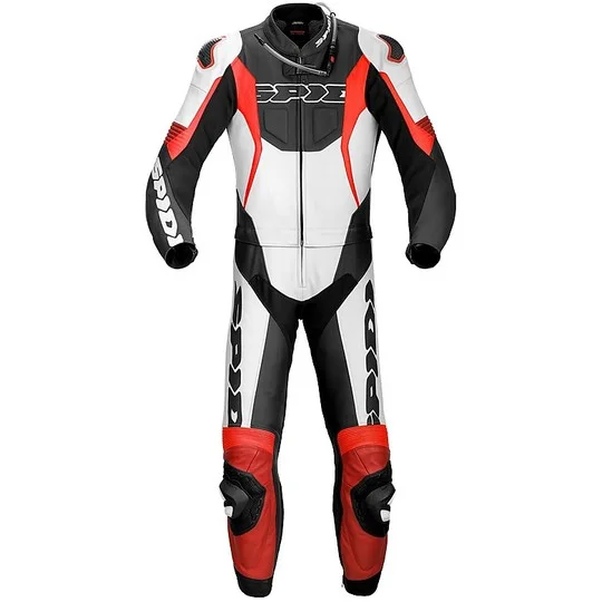 Tuta Moto Divisibile in Pelle Spidi SPORT WARRIOR TOURING Bianco Rosso Prezzo Ridotto