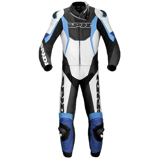 Pagamento Sicuro Tuta Moto Divisibile in Pelle Spidi SPORT WARRIOR TOURING Nero Azzurro