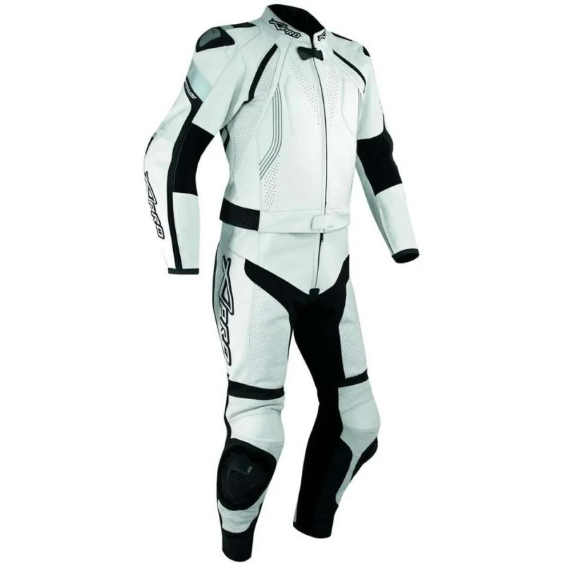 Tuta Moto Divisibile In Vera Pelle A-Pro Defender Bianco Saldi