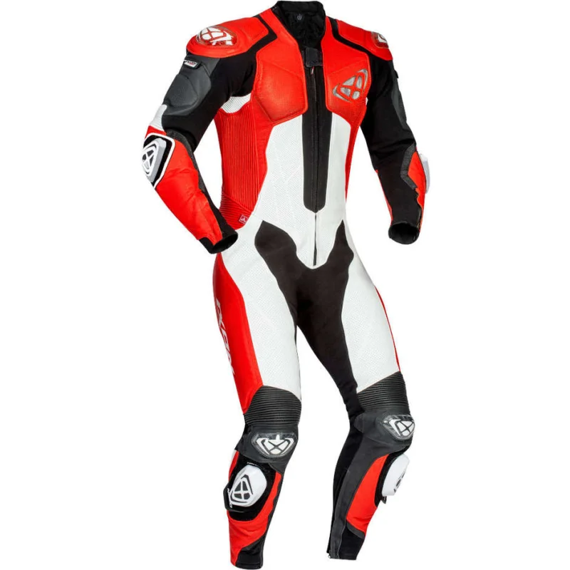 Pagamento Sicuro Tuta Moto In Pelle Racing Ixon VENDETTA Nero Rosso Bianco