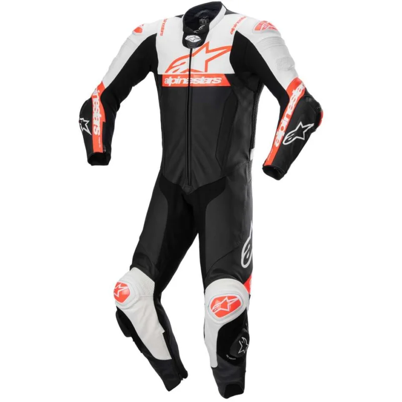 Tuta Moto Intera Alpinestars MISSILE V2 WARD 1PC Nero Bianco Rosso Fluo Più Venduto