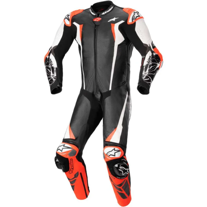 Tuta Moto Intera Alpinestars RACING ABSOLUTE V2 1 PC Fluo Rosso Bianco Nero Scelto Dai Clienti