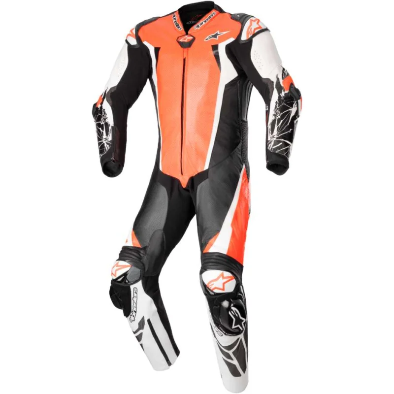 Nuova Collezione Tuta Moto Intera Alpinestars RACING ABSOLUTE V2 1 PC Nero Bianco Fluo Nero