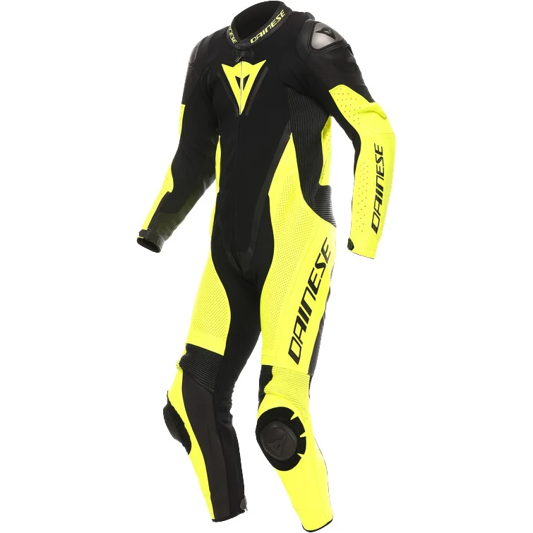 Tuta Moto Intera Dainese DEMON SPRINT PERF 1PC Nero Giallo Fluo Giallo Fluo Promozione Esclusiva
