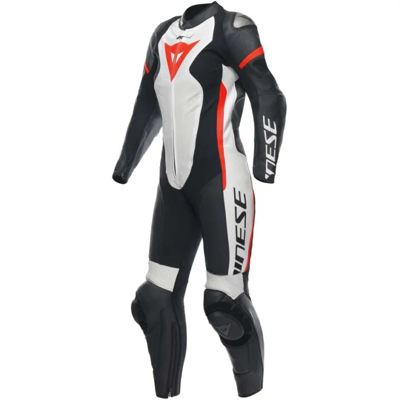 Ordina Subito Tuta Moto Intera Donna Dainese GROBNIK LADY 1PC Traforata Bianco Nero Rosso Fluo