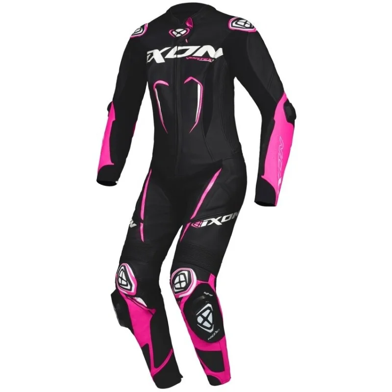 Popolare Tuta Moto Intera Donna Ixon VORTEX 3 LADY Nero Rosa Bianco