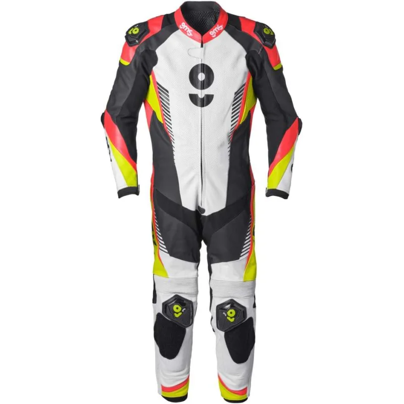 Tuta Moto Intera Gms Tuta in pelle GRC-1 1PCS Nero Giallo Rosso Offerta Del Giorno