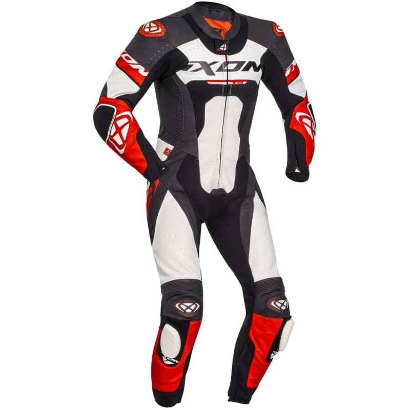 Tuta Moto Intera in Pelle Ixon JACKAL Nero Bianco Rosso Ultimissimo Modello
