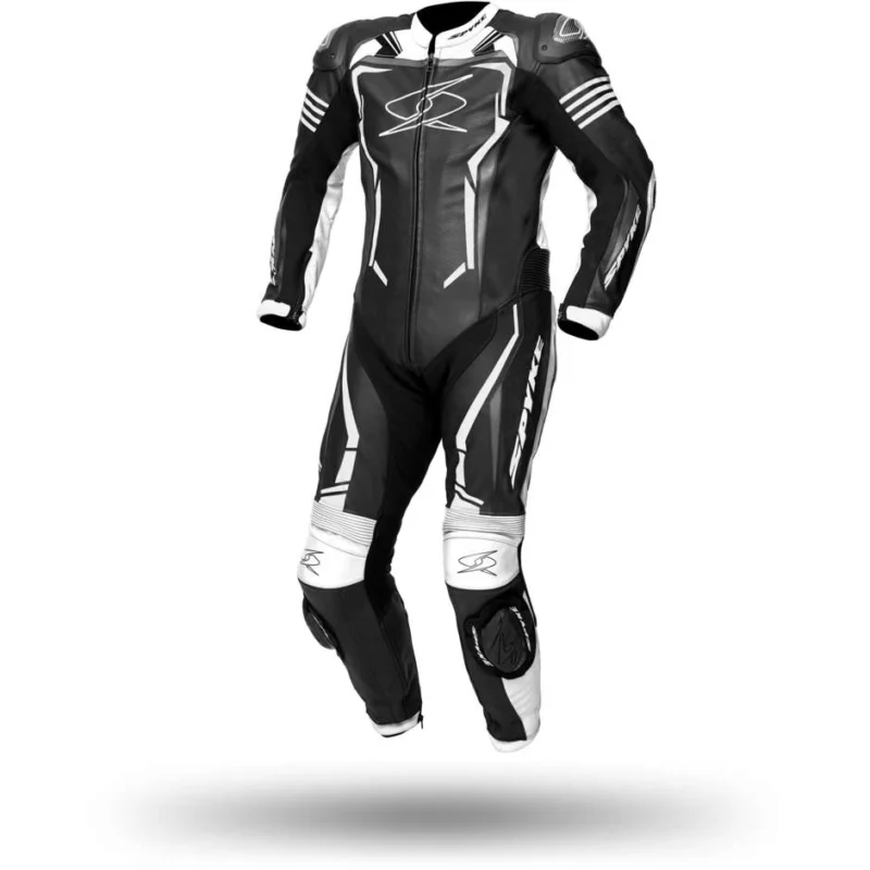 Tuta Moto Intera In Pelle Spyke ASSEN RACE 2.0 Nero Bianco Miglior Prezzo