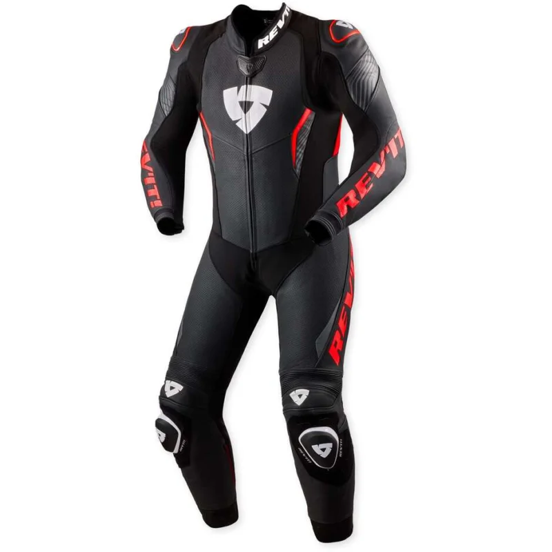 Tuta Moto Intera Rev'it Argon 3 Nero Neon Rosso Popolare