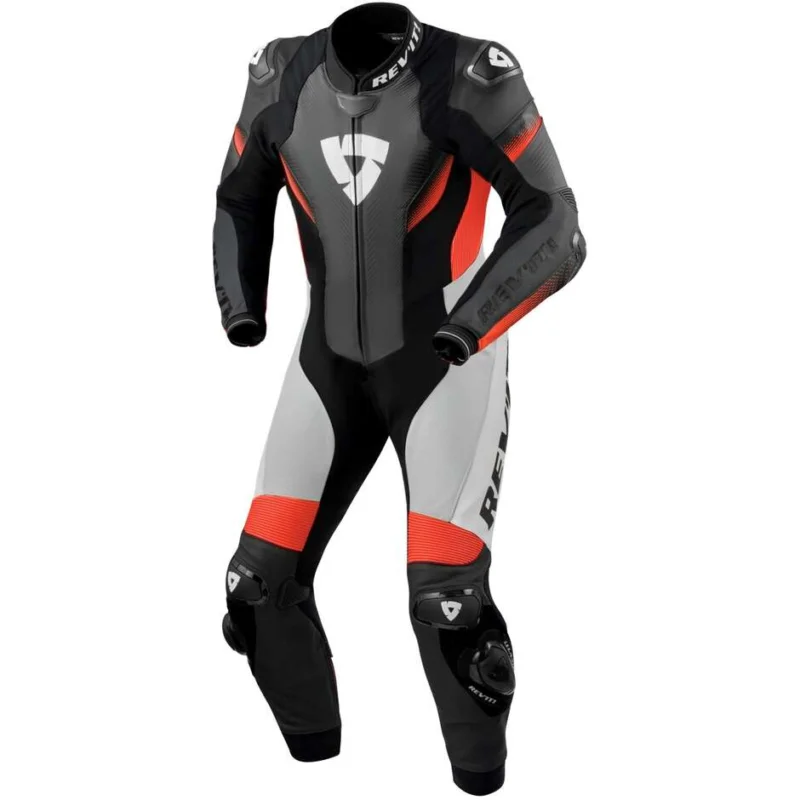 Tuta Moto Intera Rev'it CONTROL Nero Neon Rosso Di Tendenza